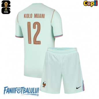 Franța Randal Kolo Muani #12 Echipament de Fotbal Replică Mondial 2026 Copii Deplasare (+ Șorturi)